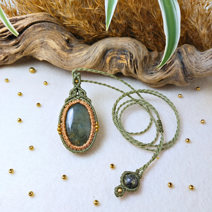 Necklace Ananda - Moss Agate